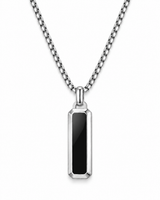 Kept Word — enlarged obsidian tag and lower box-chain V on white