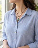 Quiet Current — Natural Turquoise — Wearing from another angle