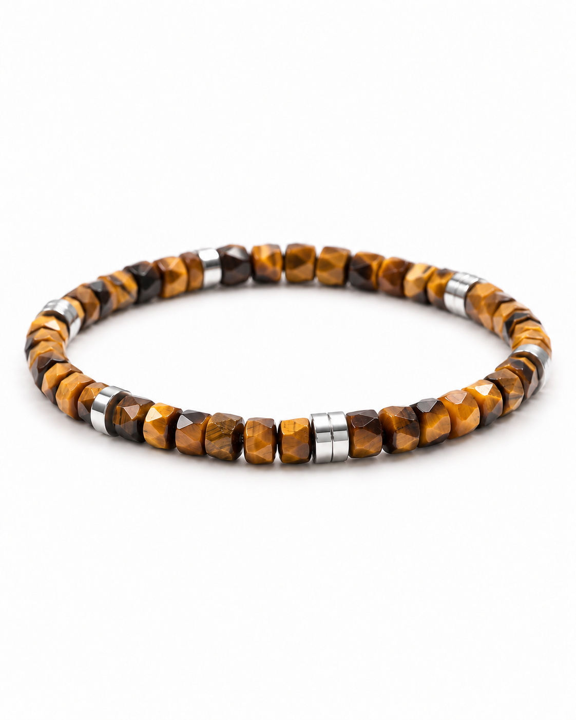 Faceted Tiger Eye bracelet side view