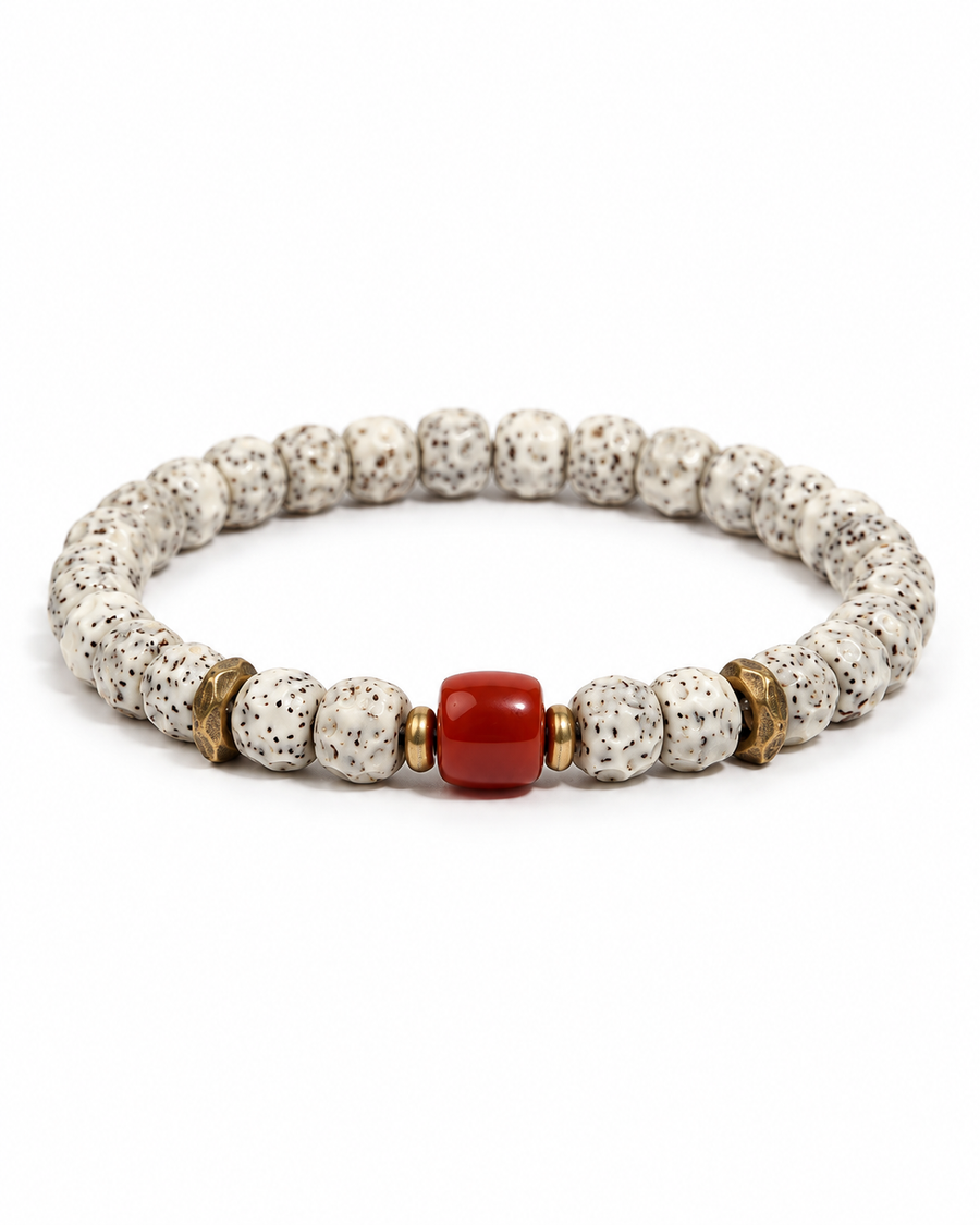 Bodhi Accent bracelet in red agate on white background