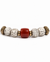 Red agate Bodhi Accent bracelet detail