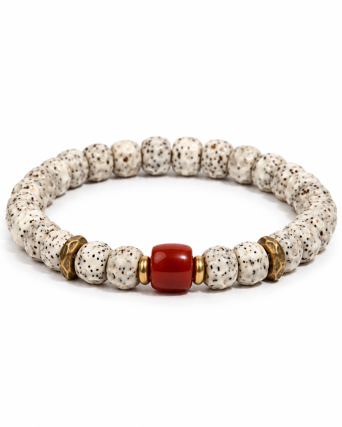 Red agate Bodhi Accent bracelet close detail