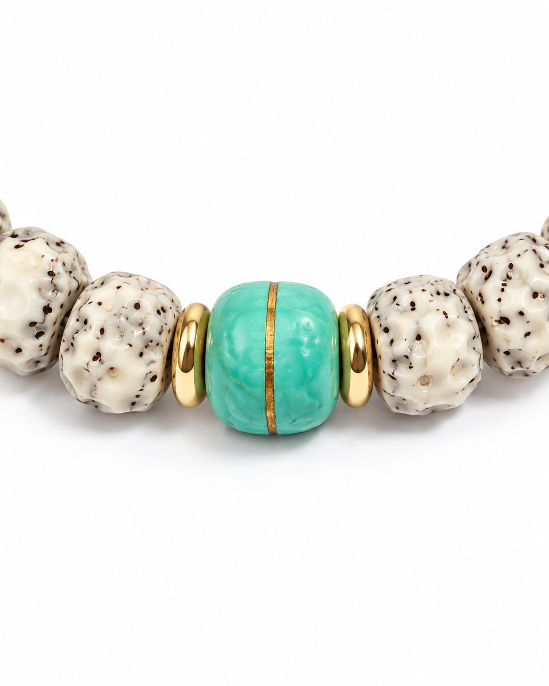 Turquoise toned magnesite Bodhi Accent bracelet detail