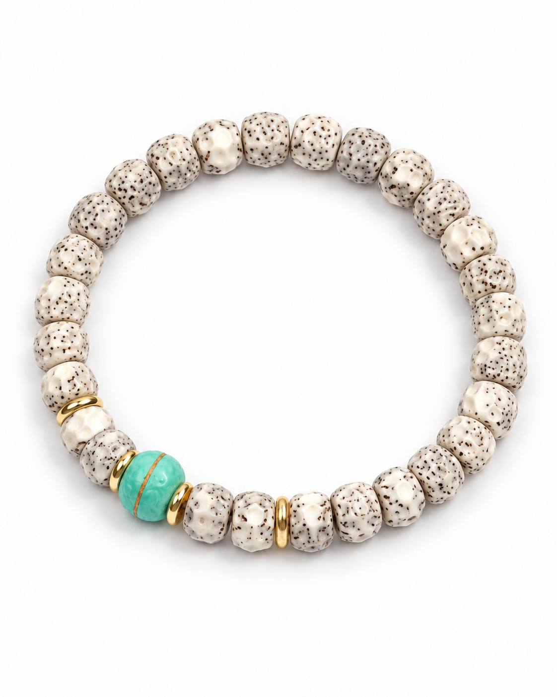 Turquoise toned magnesite Bodhi Accent bracelet overhead view