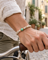 Turquoise toned magnesite Bodhi Accent bracelet styled