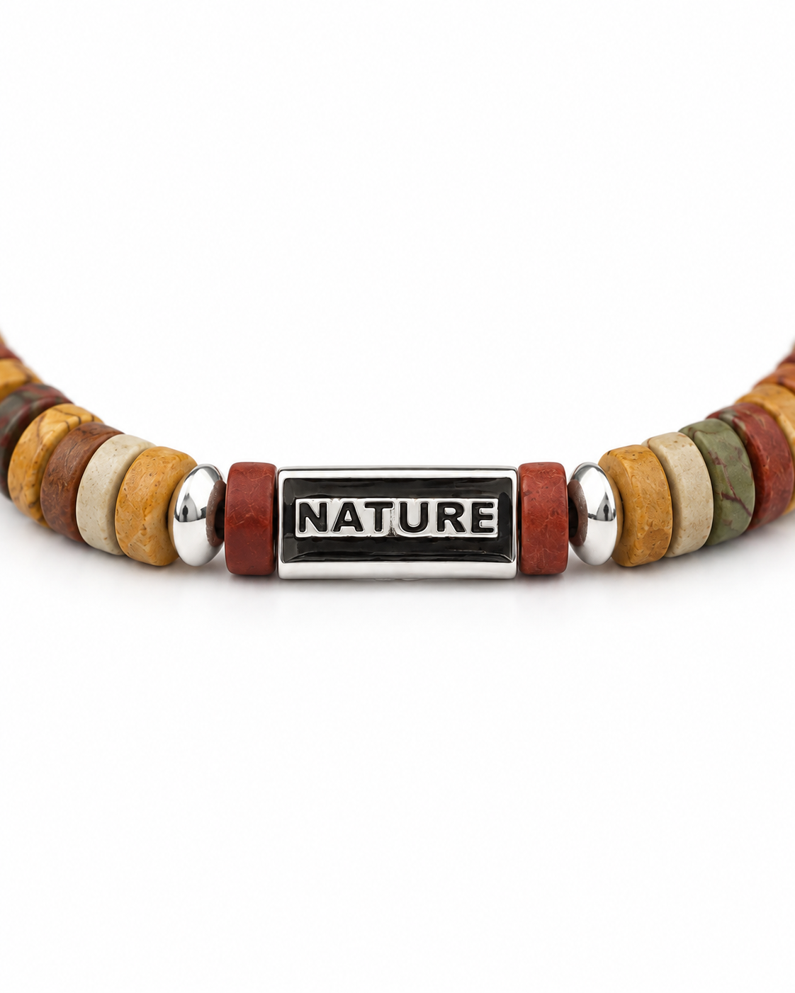 Earthline Disc bracelet stone and metal detail