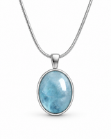 Blue Pause necklace pendant detail